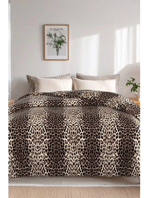 Marvielle Leopar Desenli Lorien Jakarlı Baskılı Pamuk Tek Kişilik Pike 155X235 cm - Tek Kişilik Pike & Pike Takımı