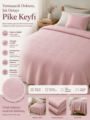 Marvielle Dama Desenli Tek Kişilik Pike - Tek Kişilik Pike & Pike Takımı