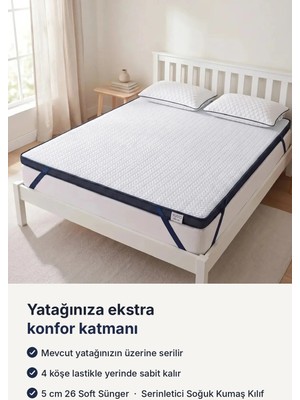 Yuvo Sleep 5 cm 26 Soft Sünger Topper - Soğuk Kumaş 100 x 200 cm