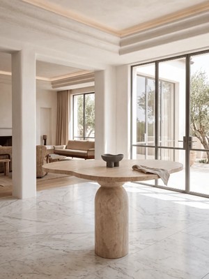 Miarik Design Yamaku-Traverten Mermer Yemek Masası