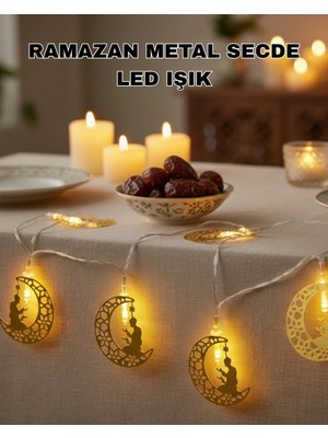 Hace Bazaar Ramazan Temalı Ay Içinde Secde Eden Adam LED Peri Işığı