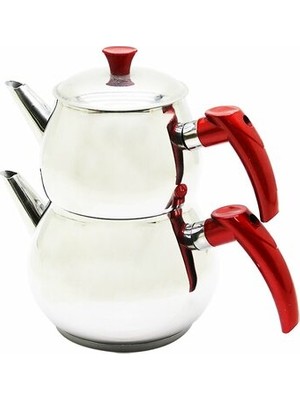 Str Store Mini 2lt Küçük Boy Küre Çelik Çaydanlık Seti - Üst: 0.75LT - Alt: 1.4lt