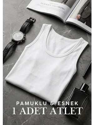 Qkk Erkek Likralı Pamuklu Atlet - Esnek ve Yumuşak Dokulu Atlet