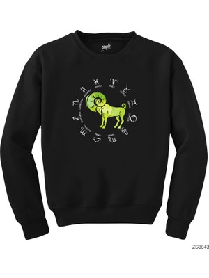 Z zepplin Koç Burcu Modern Siyah Sweatshirt