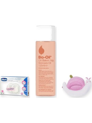 Chicco Yeni Anne Hediye Seti 3 Parça: Emzirme Yastığı + Çatlak Bakım Yağı + Göğüs Pedi - Pembe