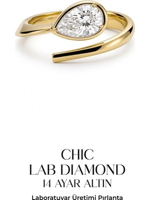 So CHIC 0.55 Karat HRD Sertifikalı Laboratuvar Üretimi Pırlanta Altın Yüzük