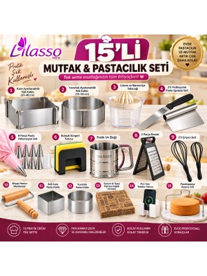 Lilasso 15 Parça Mutfak & Pastacılık Seti