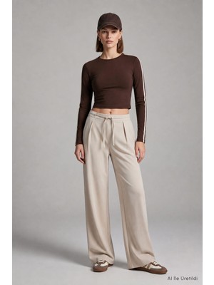 Rays Geniş Paça Pantolon 8425A Bej