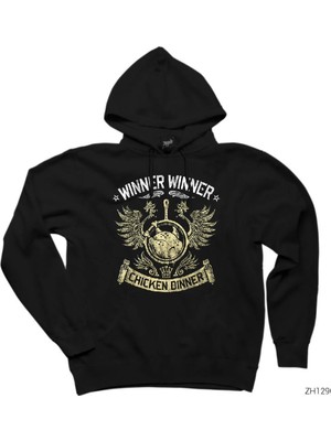 Z zepplin Pubg Winner Winner Pioneer Siyah Kapşonlu Sweatshirt Hoodie