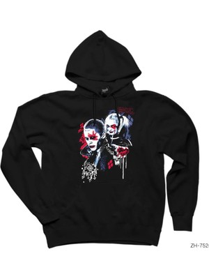 Z zepplin Suicide Joker And Harley Graffiti Siyah Kapşonlu Sweatshirt Hoodie