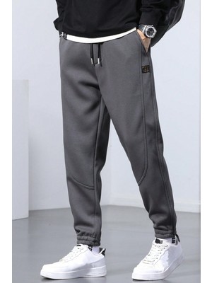 Genius Store Erkek Jogger Eşofman Altı Füme Renkli Polarlı Kumaş ile Konforlu Spor Stili SPOR-ESF001