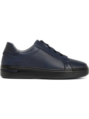 Tergan Lacivert Hakiki Deri Erkek Sneaker - E26S1AY57869-A38