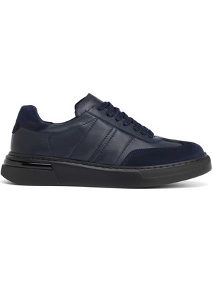 Tergan Lacivert Hakiki Deri Erkek Sneaker - E26S1AY57846-A31