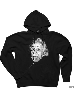 Z zepplin Einstein Siyah Kapşonlu Sweatshirt Hoodie