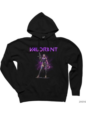 Z zepplin Valorant Reyna Siyah Kapşonlu Sweatshirt Hoodie