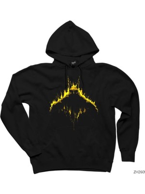 Z zepplin Batman Shadow King Siyah Kapşonlu Sweatshirt Hoodie