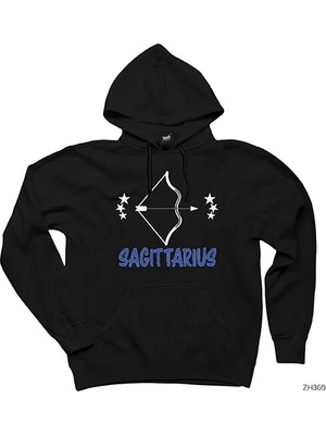 Z zepplin Yay Burcu Sagittarius Siyah Kapşonlu Sweatshirt Hoodie