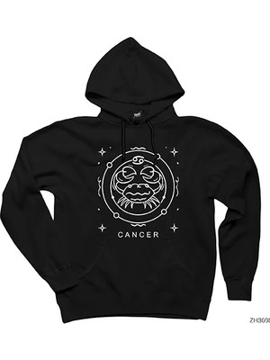 Z zepplin Yengeç Burcu Cancer Siyah Kapşonlu Sweatshirt Hoodie