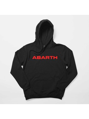Z zepplin Abarth Text Line Siyah Kapşonlu Sweatshirt Hoodie