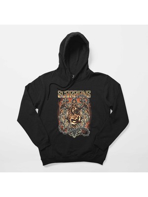 Z zepplin Scorpions Mind Like A Tree Siyah Kapşonlu Sweatshirt Hoodie