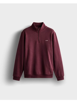 Ellesse Fermuarlı Bordo Erkek Sweatshirt 6WM1010