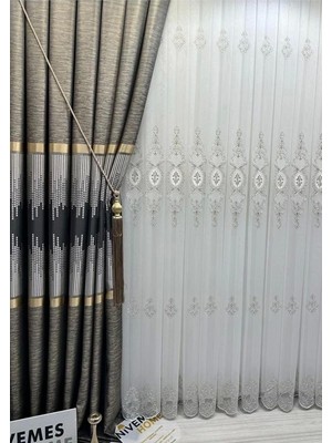 Str Store Amasra FT614164 V-2503 Yeşil 1/3 Sık Pileli Fon Perde Apm