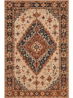 Aren Halı Sulga Klasik Göbekli Multi Polyester ve Pamuklu Kaydırmaz Taban Yıkanabilir Dijital Baskı Halıs