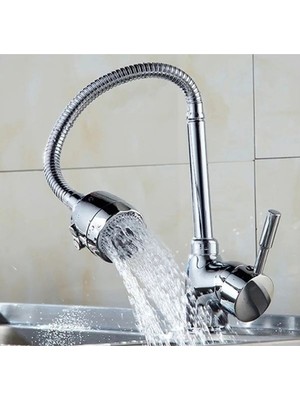 Syronea Mix Kuğu Mutfak Evye Bataryası Sipiral Hortumlu 2 Fonksiyonlu Musluk Sıcak Soğuk Girişli
