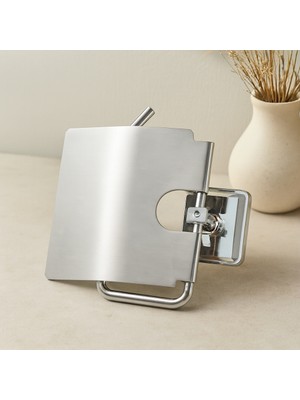 Popüler Sepet Geniş Kapaklı Metal Wc Kağıtlığı (Yapışkanlı Montaj)