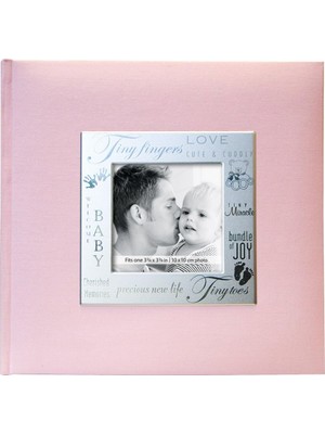 Str Store 200 Cepli Kumaş Bebek 4x6 Yazı Alanlı Fotoğraf Albümü, 20 x 20 Cm, Bebek Pembesi