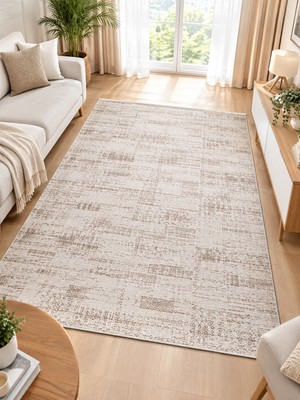 My Evilla Saten Halı Modern Kaymaz Tabanlı Yıkanabilir Salon Oturma Odası Halısı Petek Desen