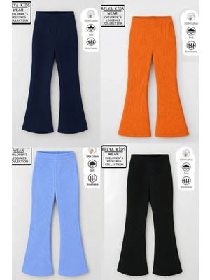 Belya Kids Wear Pamuğa Pamuk Fitilli Tam Kalıp 4 Lü Ekonomik Paket 22 Kız Çocuk Ispanyol Tayt