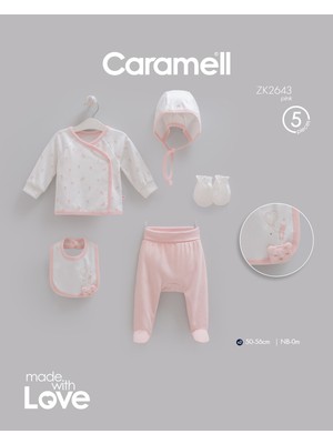 Caramell Sevimli Ayıcık 5 Parça Hastane Çıkışı Zıbın Seti ZK2643