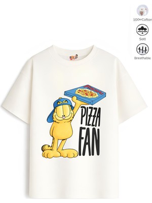 Belya Kids Wear Kız Çocuk Tam Kalıp Pizza Tasarım 58 Oversize Tişört