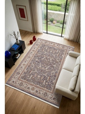 Cotto Home Midas MP001M Gri Renkli Vintage Modern Salon Koridor Yatak ve Oturma Odası Halısı