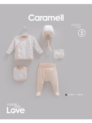 Caramell Ayıcıklı 5 Parça Hastane Çıkışı Zıbın Seti ZE2632