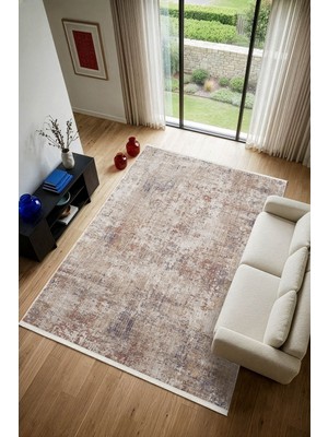Cotto Home Midas MP007R Gri Renkli Vintage Modern Salon Koridor Yatak ve Oturma Odası Halısı