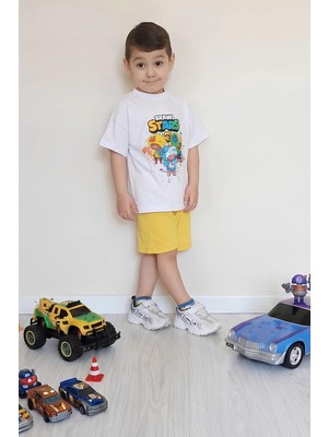 Belya Kids Wear Erkek Çocuk Üst Oversize Tişört Alt Şort Bly TASARIM11 Alt Üst Takım