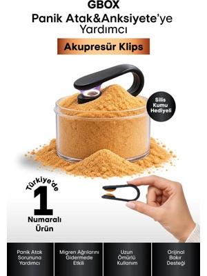 Glow White Bakır Destekli Stres Önleme,Baş Ağrısı Gidermeye Yardımcı Akupresür Klips Gbox- Saf Bakır - Siyah