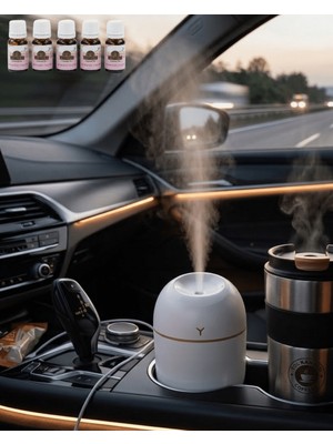 Str Store Taşınabilir Hava Nemlendirici 5 Esans Hediyeli LED Işıklı Aromaterapi Buhar Makinesi