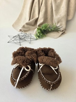 Panfilia %100 Kuzu Derisi Bebek Panduf / Kız Erkek Unisex Bebek Bot / Ayakkabı / Patik