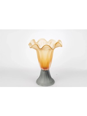 Mikasa Moor Amber Yeşil Ayaklı Cam Dalgalı Vazo 32X25CM
