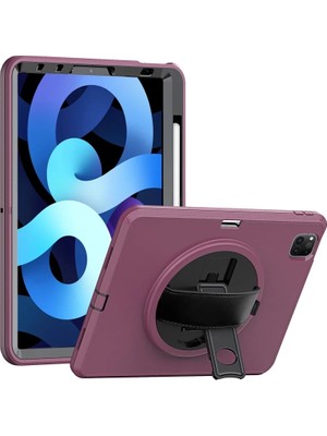 Apple iPad Pro 11 (2018) Kılıf Hand Strap Tablet Kılıfı - Mürdüm