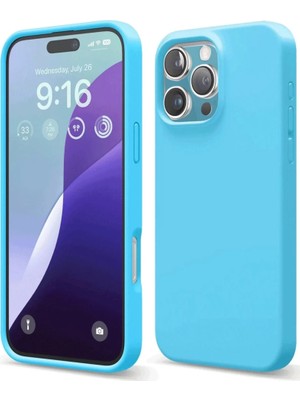 Apple iPhone 16 Pro Max Uyumlu Kılıf Nano Içi Kadife Silikon - Mavi