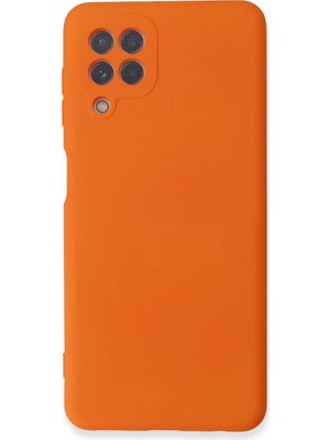 Samsung Galaxy A22 Uyumlu Kılıf Nano Içi Kadife Silikon - Turuncu