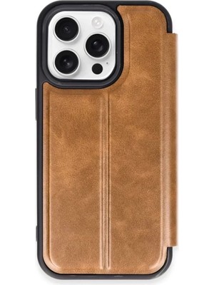 Apple iPhone 15 Pro Max Uyumlu Kılıf Flip Cover - Taba