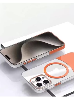 Joko Apple iPhone 15 Pro Uyumlu Pc Suit Magsafe Kapak - Turuncu