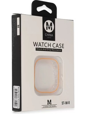 Movenchy Apple Watch 45MM Uyumlu Bondy Kasa Koruyucu - Turuncu