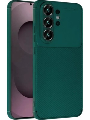 Samsung Galaxy S26 Ultra Uyumlu Auto Focus Karbon Kapak - Koyu Yeşil