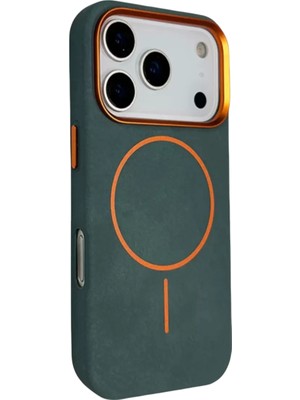 Joko Apple iPhone 17 Pro Uyumlu Luno Deri Magsafe Kapak - Yeşil